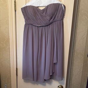 Elegant Strapless Lavender Gray Dress EUC